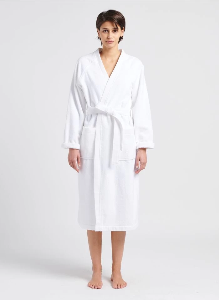 Katoenen Badjas | Wit 2 Katoenen Badjas | Wit - Afbeelding 2