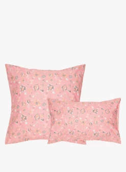 Louise Misha VALERIE - Kussensloop Van Biokatoen Met Bloemenprint | Roze