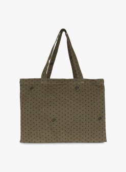 Bonton Katoenen Shopper Met Print | Kaki