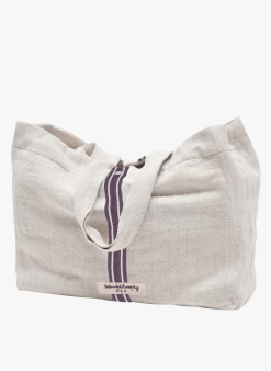 CHOICE - Shopper Met Visgraatmotief - Linnenblend | Beige