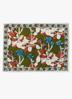 IRIS - Katoenen Placemat Met Bloemmotief | Geel