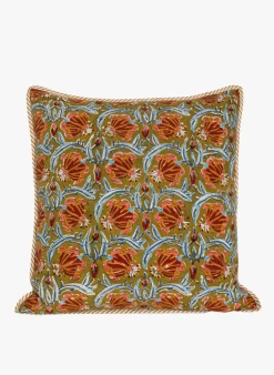 Katoenen Kussenhoes Met Print | Geel