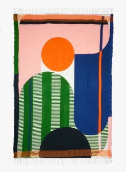 ABSTRACT - Katoenen Strandhanddoek Met Print | Veelkleurig