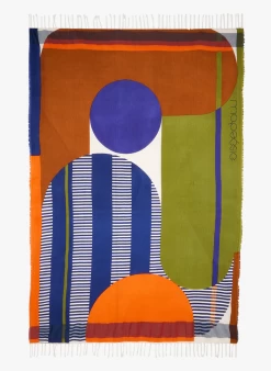 ABSTRACT - Katoenen Strandhanddoek Met Print | Blauw