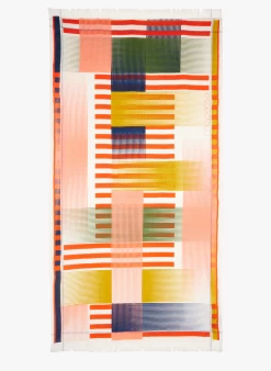 VIBRANT - Katoenen Strandhanddoek Met Print | Roze